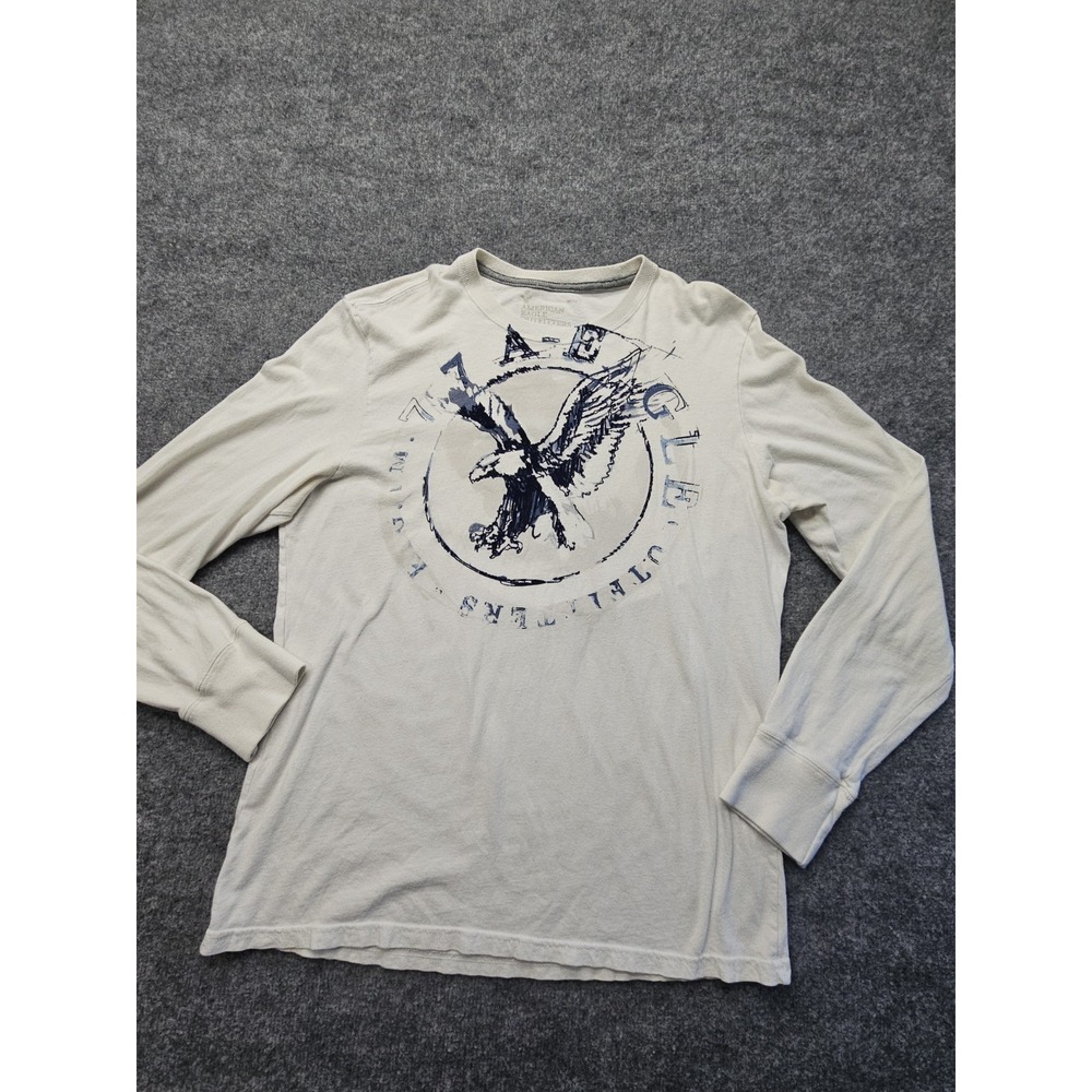 American Eagle Outfitters No. 77 "Mens Size XL" White Graphic Logo Long Sleeve